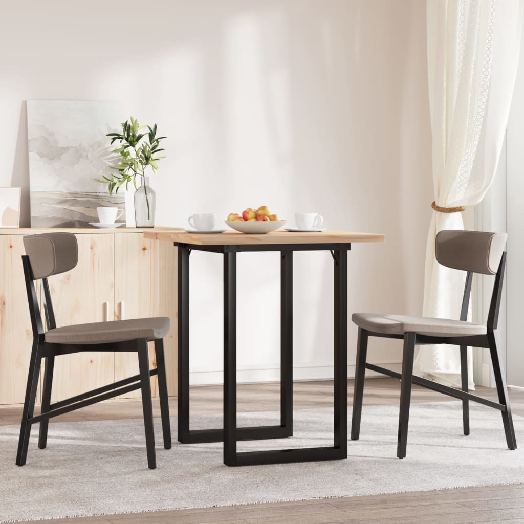 Tavolo da Pranzo Telaio a O 60x60x75,5 cm Legno Pino e Acciaio | homemem39