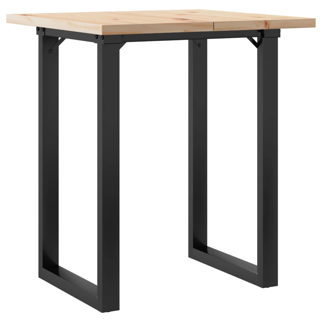 Tavolo da Pranzo Telaio a O 70x70x75,5 cm Legno Pino e Acciaio | homemem39
