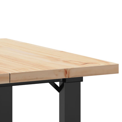 Tavolo da Pranzo Telaio a O 70x70x75,5 cm Legno Pino e Acciaio | homemem39