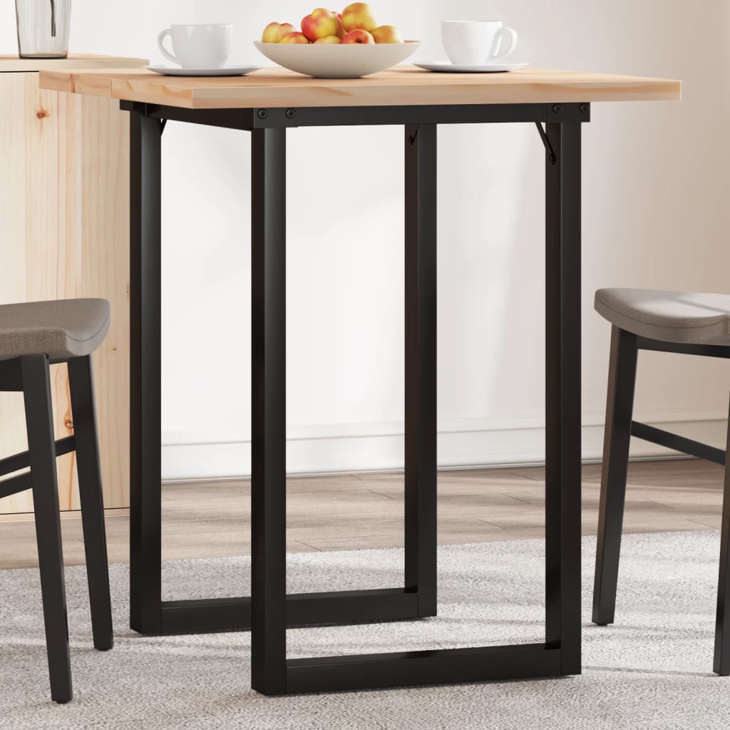 Tavolo da Pranzo Telaio a O 70x70x75,5 cm Legno Pino e Acciaio | homemem39