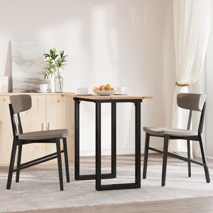 Tavolo da Pranzo Telaio a O 80x50x75,5 cm Legno Pino e Acciaio | homemem39