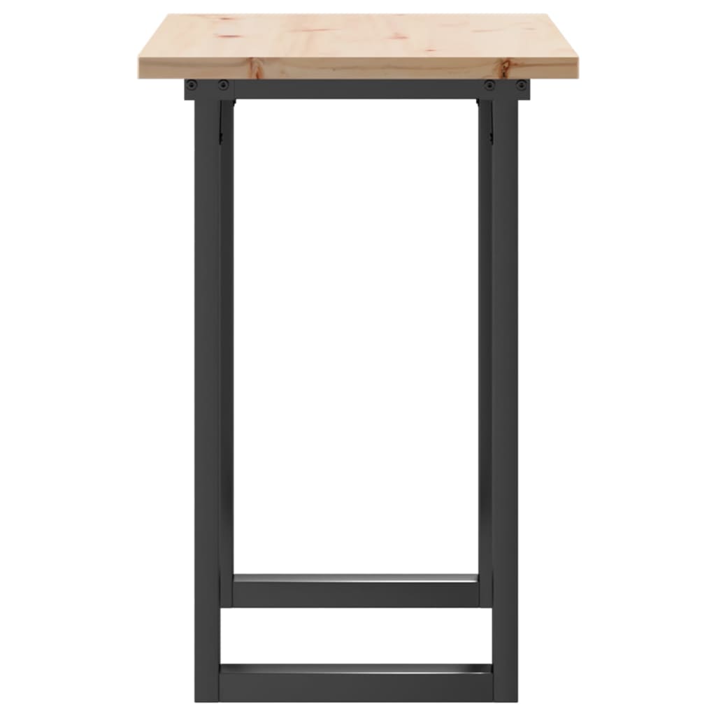 Tavolo da Pranzo Telaio a O 80x50x75,5 cm Legno Pino e Acciaio | homemem39