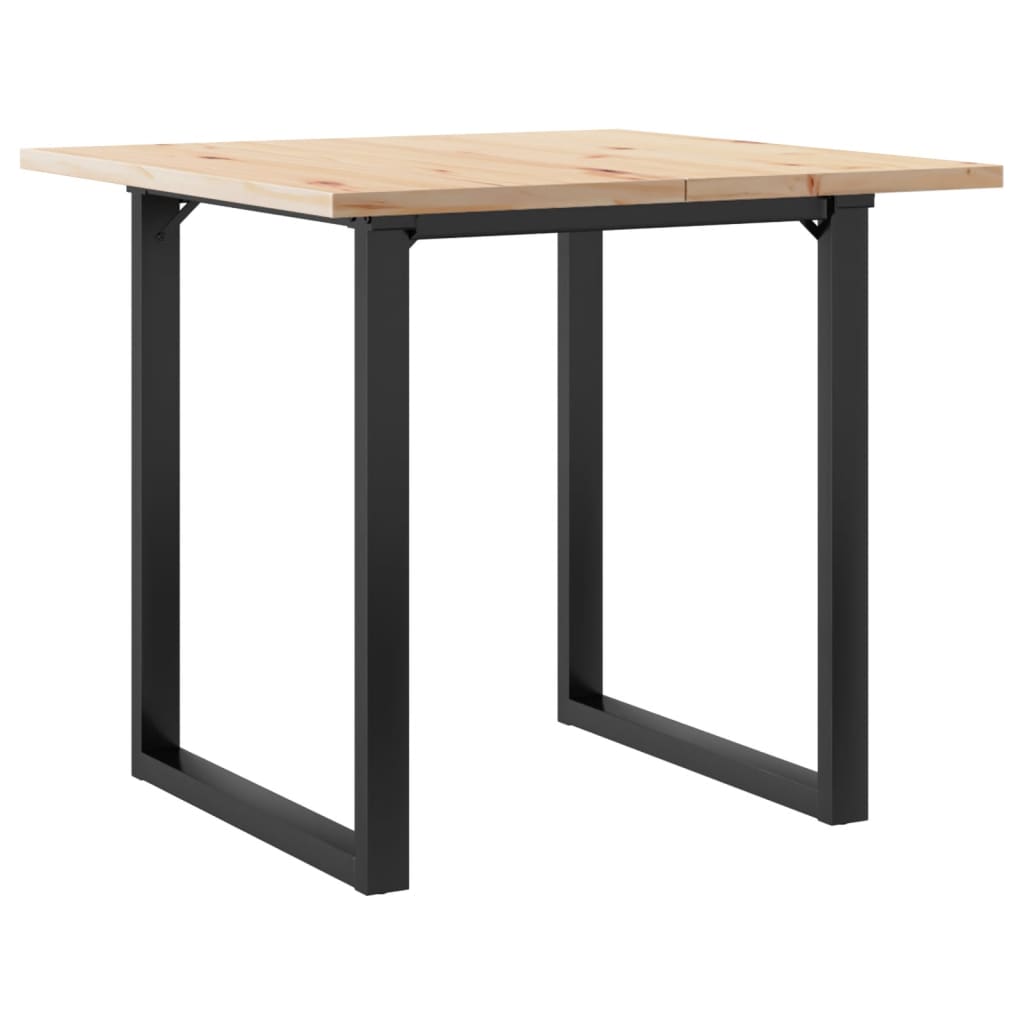 Tavolo da Pranzo Telaio a O 80x80x75,5 cm Legno Pino e Acciaio
