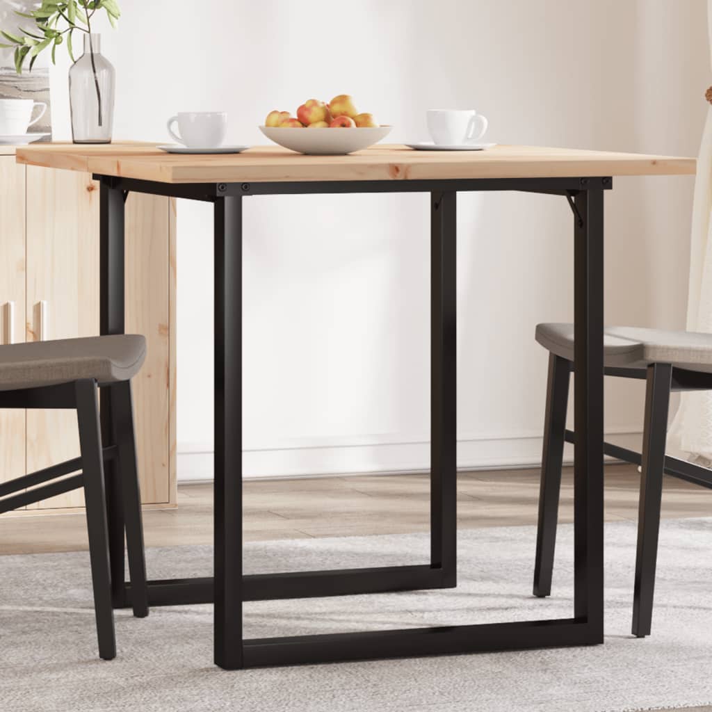 Tavolo da Pranzo Telaio a O 80x80x75,5 cm Legno Pino e Acciaio | homemem39