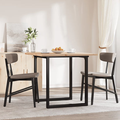 Tavolo da Pranzo Telaio a O 90x90x75,5 cm Legno Pino e Acciaio | homemem39