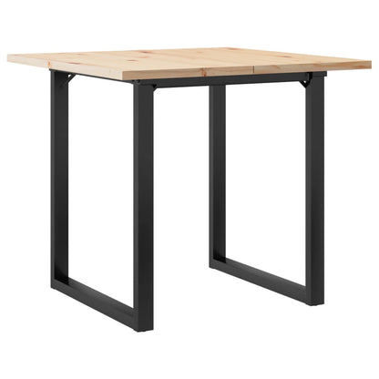 Tavolo da Pranzo Telaio a O 90x90x75,5 cm Legno Pino e Acciaio | homemem39