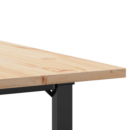 Tavolo da Pranzo Telaio a O 90x90x75,5 cm Legno Pino e Acciaio | homemem39