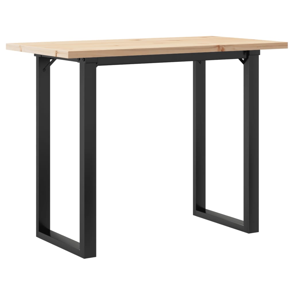 Tavolo da Pranzo Telaio a O 100x50x75,5 cm Legno Pino e Acciaio | homemem39