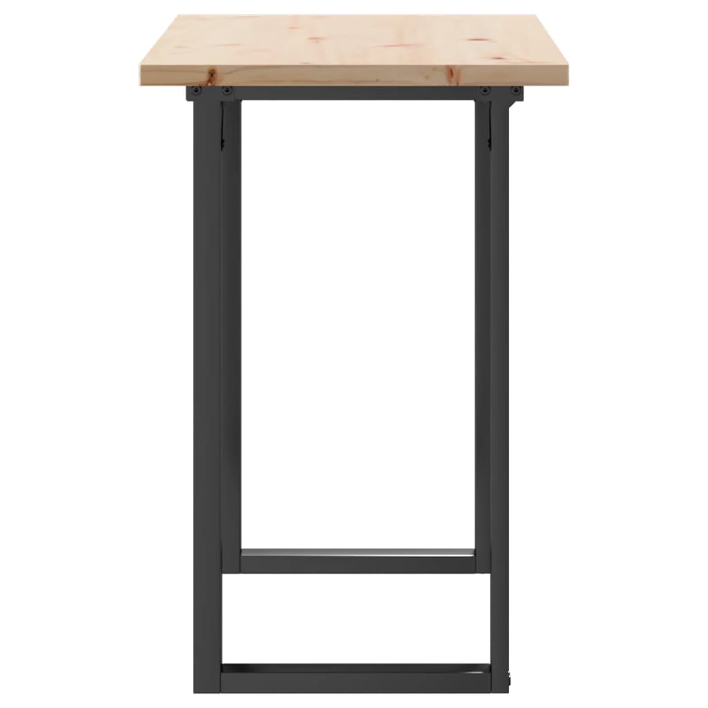 Tavolo da Pranzo Telaio a O 100x50x75,5 cm Legno Pino e Acciaio | homemem39