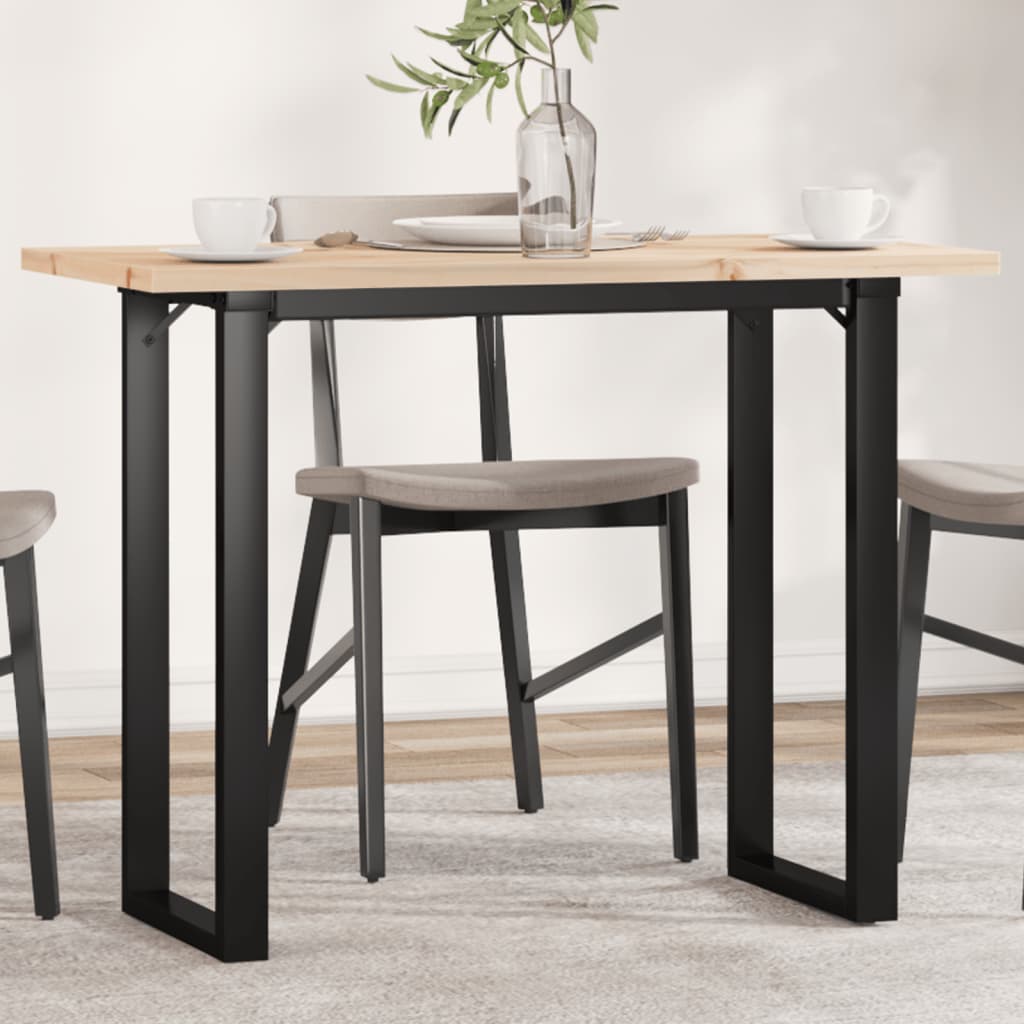 Tavolo da Pranzo Telaio a O 100x50x75,5 cm Legno Pino e Acciaio | homemem39