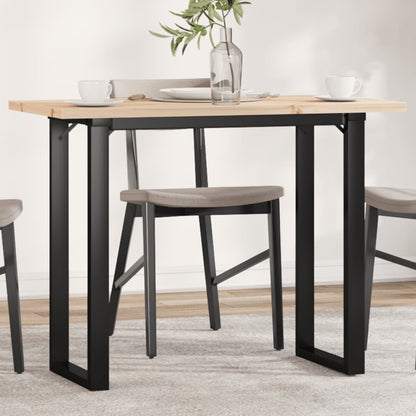 Tavolo da Pranzo Telaio a O 100x50x75,5 cm Legno Pino e Acciaio | homemem39