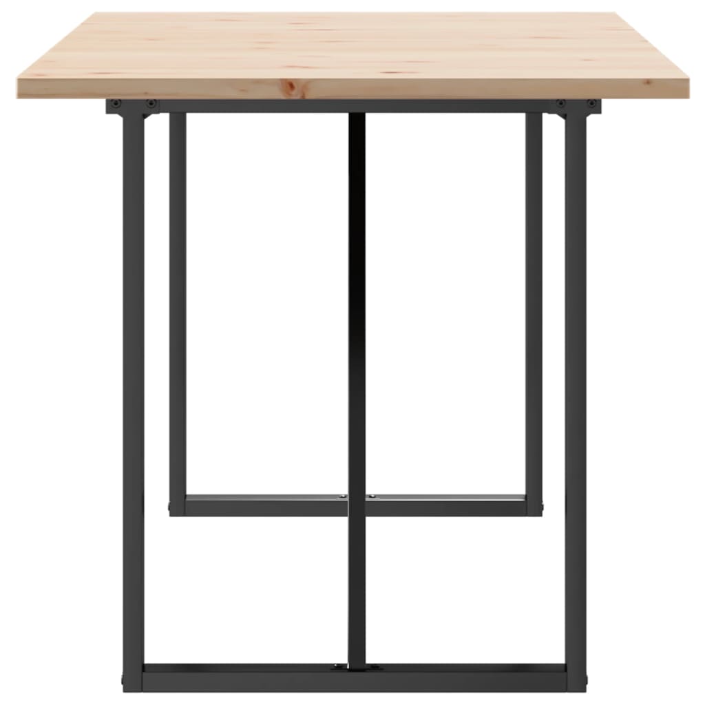 Tavolo da Pranzo Telaio a O 140x80x75,5 cm Legno Pino e Acciaio | homemem39