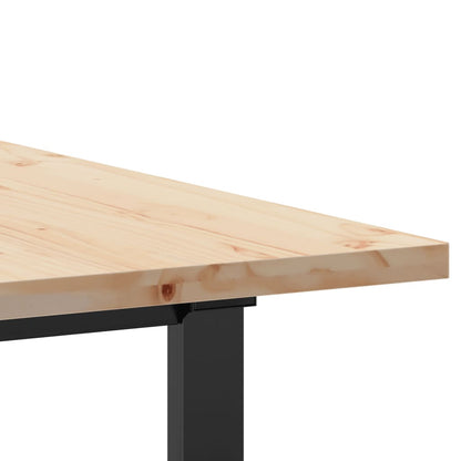 Tavolo da Pranzo Telaio a O 140x80x75,5 cm Legno Pino e Acciaio | homemem39