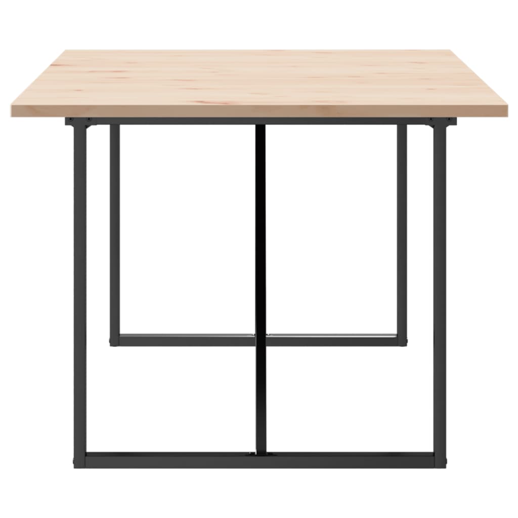Tavolo Pranzo Telaio a O 200x100x75,5 cm Legno Pino e Acciaio | homemem39
