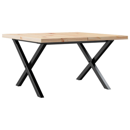 Tavolino Salotto Telaio a X 60x60x40,5 cm Legno Pino e Acciaio | homemem39