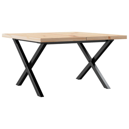 Tavolino Salotto Telaio a X 60x60x40,5 cm Legno Pino e Acciaio | homemem39
