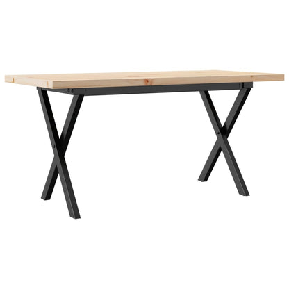 Tavolino Salotto Telaio a X 90x40x45,5 cm Legno Pino e Acciaio | homemem39