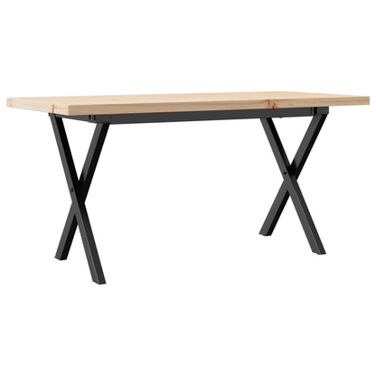Tavolino Salotto Telaio a X 100x50x45,5 cm Legno Pino e Acciaio