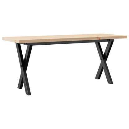 Tavolino Salotto Telaio a X 110x40x45,5 cm Legno Pino e Acciaio | homemem39