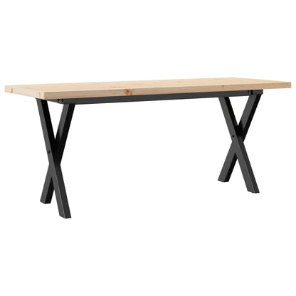 Tavolino Salotto Telaio a X 110x40x45,5 cm Legno Pino e Acciaio | homemem39