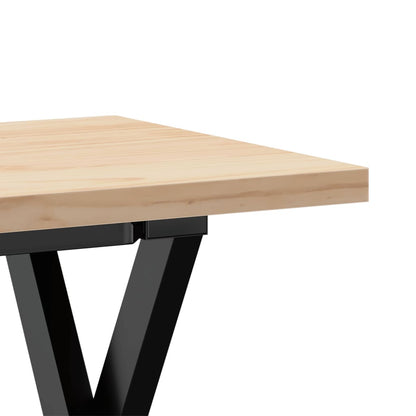Tavolino Salotto Telaio a X 110x40x45,5 cm Legno Pino e Acciaio | homemem39