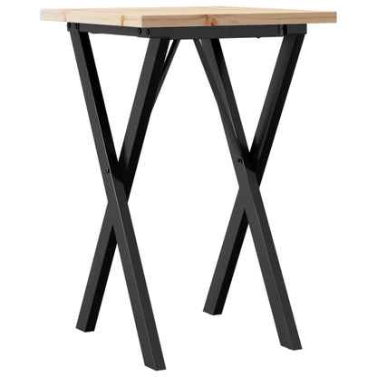 Tavolo da Pranzo Telaio a X 50x50x75,5 cm Legno Pino e Acciaio