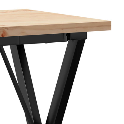 Tavolo da Pranzo Telaio a X 50x50x75,5 cm Legno Pino e Acciaio