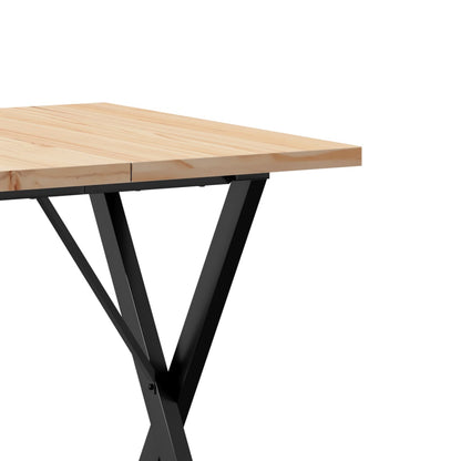 Tavolo da Pranzo Telaio a X 60x60x75,5 cm Legno Pino e Acciaio | homemem39