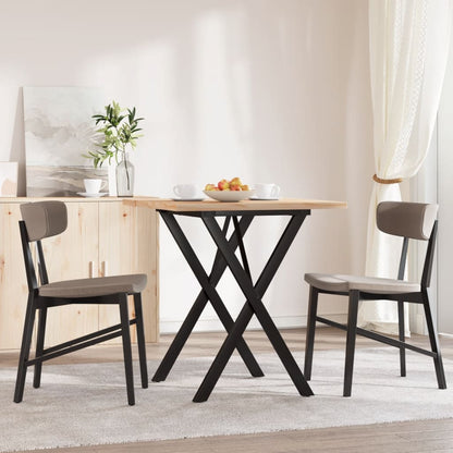 Tavolo da Pranzo Telaio a X 70x70x75,5 cm Legno Pino e Acciaio | homemem39