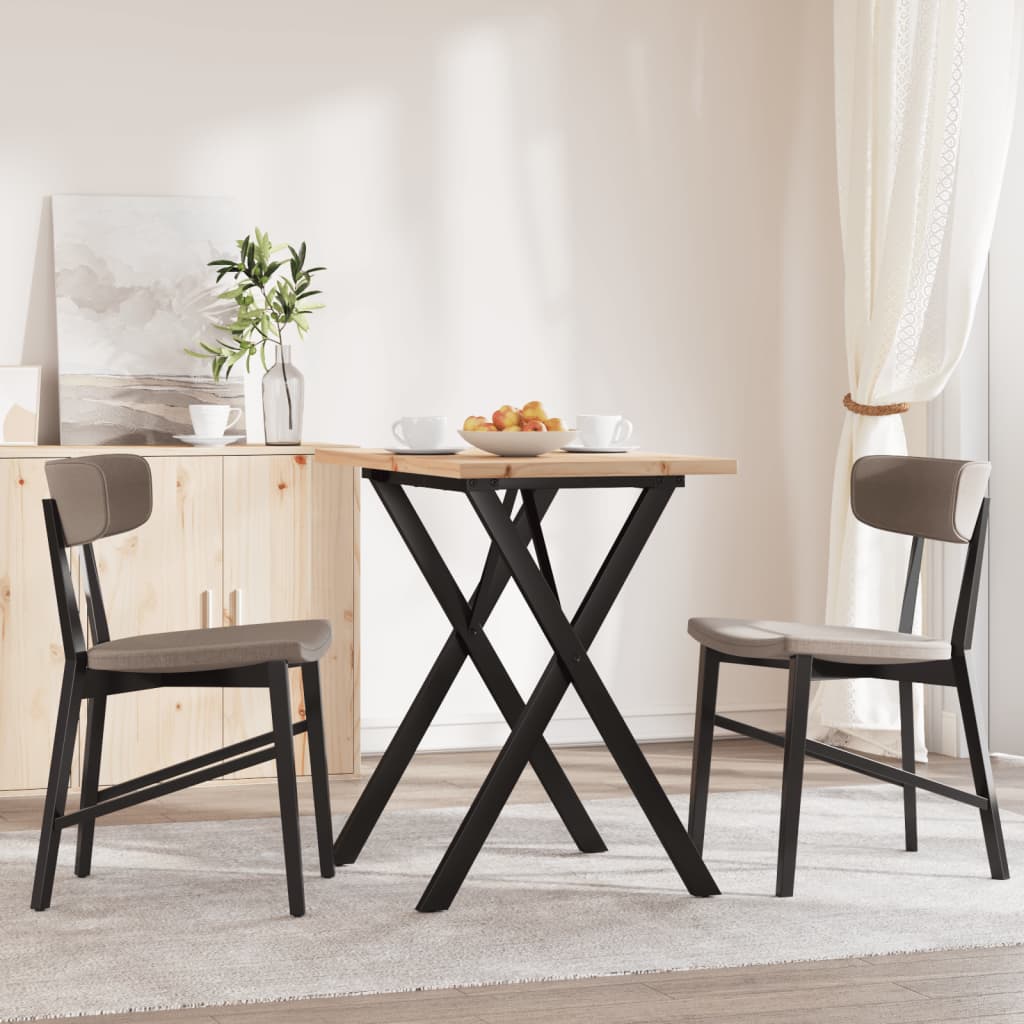 Tavolo da Pranzo Telaio a X 80x50x75,5 cm Legno Pino e Acciaio | homemem39