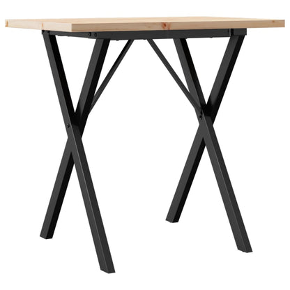 Tavolo da Pranzo Telaio a X 80x50x75,5 cm Legno Pino e Acciaio | homemem39