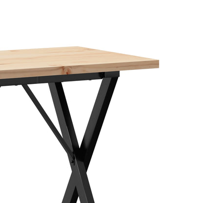 Tavolo da Pranzo Telaio a X 80x50x75,5 cm Legno Pino e Acciaio | homemem39