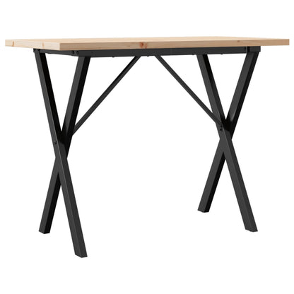 Tavolo da Pranzo Telaio a X 100x50x75,5 cm Legno Pino e Acciaio | homemem39