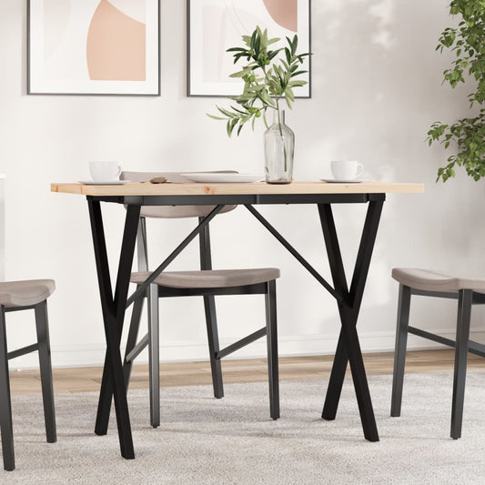Tavolo da Pranzo Telaio a X 100x50x75,5 cm Legno Pino e Acciaio | homemem39