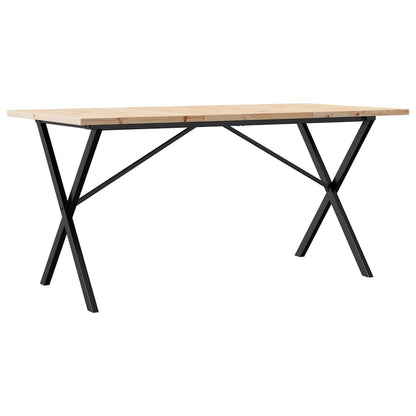 Tavolo da Pranzo Telaio a X 140x80x75,5 cm Legno Pino e Acciaio | homemem39