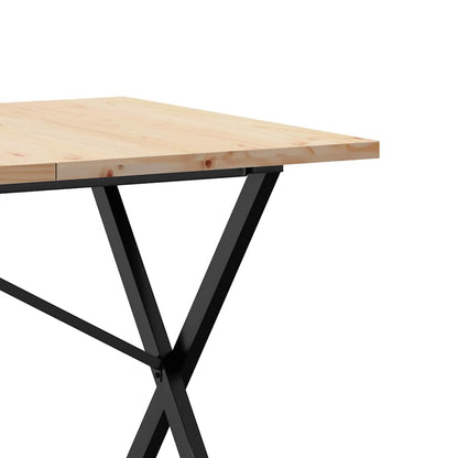 Tavolo da Pranzo Telaio a X 140x80x75,5 cm Legno Pino e Acciaio | homemem39