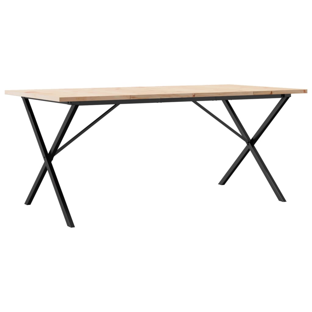 Tavolo da Pranzo Telaio a X 180x90x75,5 cm Legno Pino e Acciaio | homemem39