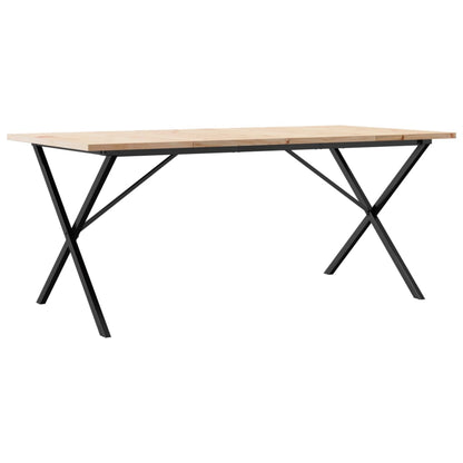 Tavolo da Pranzo Telaio a X 180x90x75,5 cm Legno Pino e Acciaio | homemem39