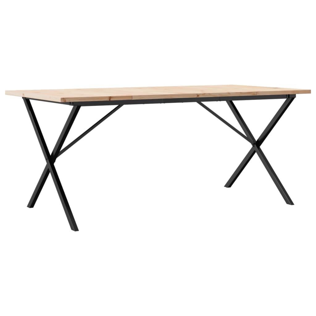 Tavolo da Pranzo Telaio a X 180x90x75,5 cm Legno Pino e Acciaio | homemem39