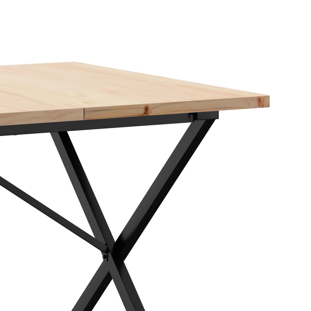 Tavolo da Pranzo Telaio a X 180x90x75,5 cm Legno Pino e Acciaio | homemem39