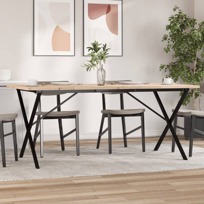 Tavolo da Pranzo Telaio a X 180x90x75,5 cm Legno Pino e Acciaio