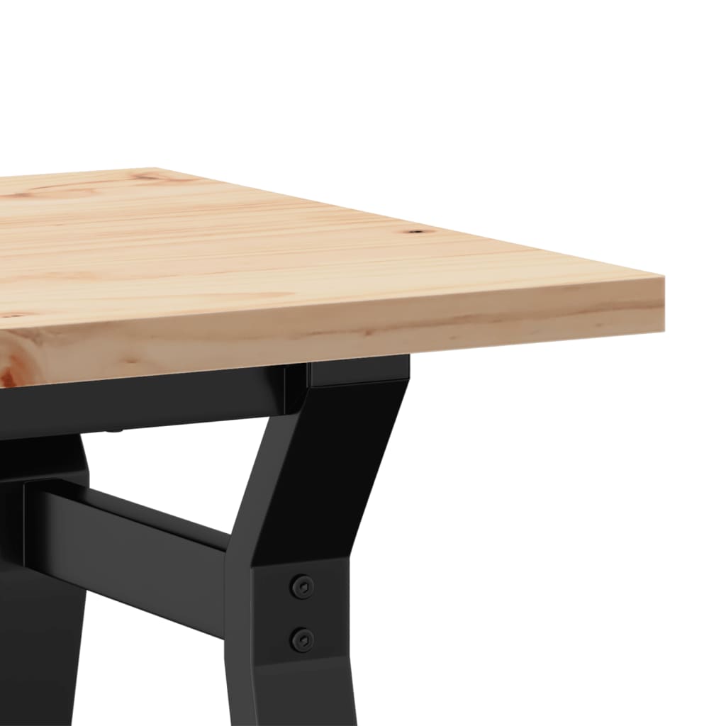 Tavolino Salotto Telaio a Y 80x50x40,5 cm Legno Pino e Acciaio | homemem39