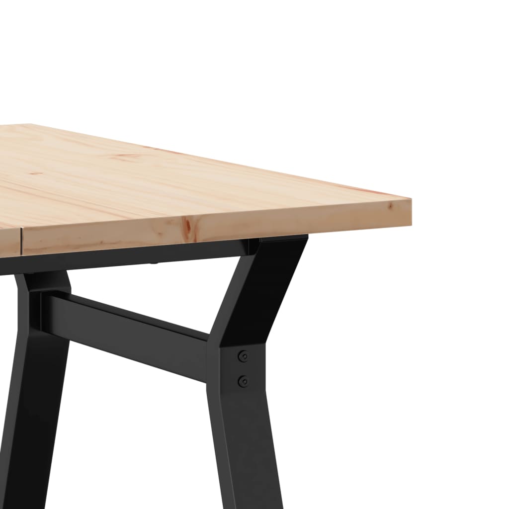 Tavolino Salotto Telaio a Y 80x80x45,5cm Legno Pino e Acciaio | homemem39
