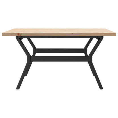 Tavolino Salotto Telaio a Y 90x90x45,5 cm Legno Pino e Acciaio | homemem39