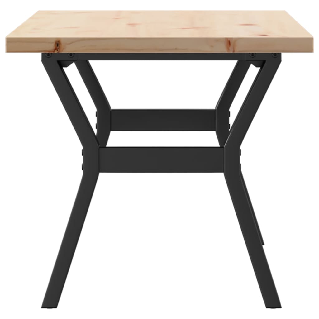 Tavolino Salotto Telaio a Y 100x50x45,5 cm Legno Pino e Acciaio | homemem39