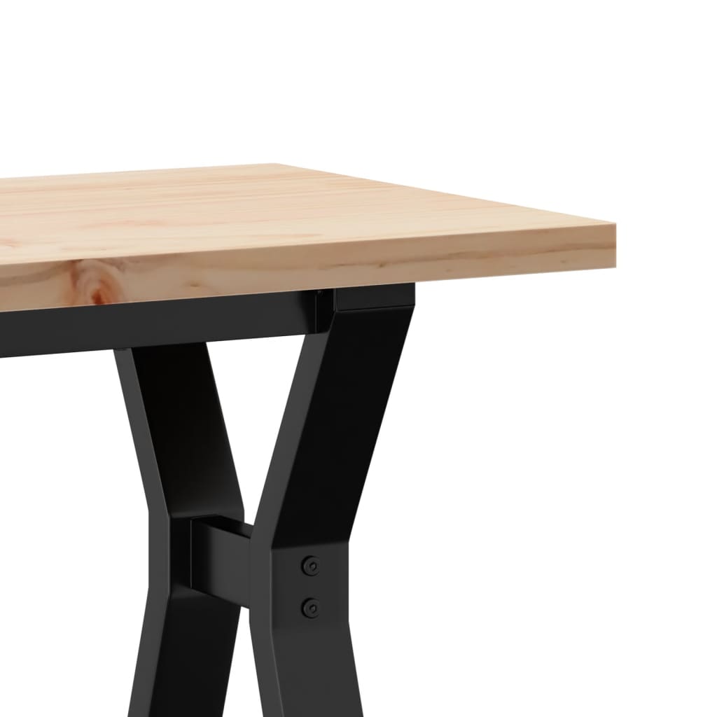 Tavolino Salotto Telaio a Y 110x40x45,5 cm Legno Pino e Acciaio | homemem39