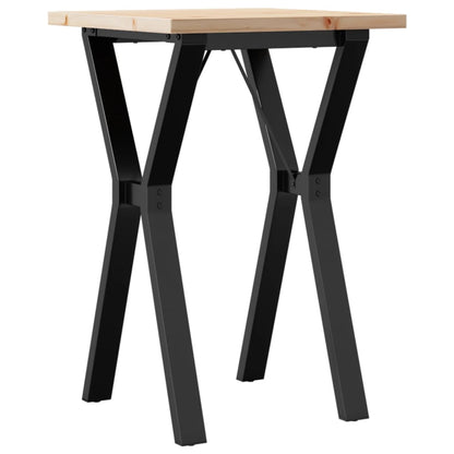Tavolo da Pranzo Telaio a Y 50x50x75,5 cm Legno Pino e Acciaio | homemem39
