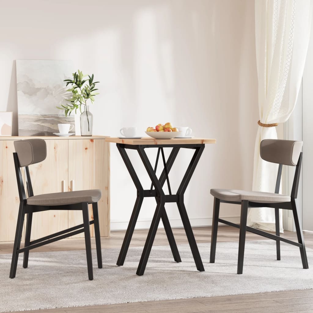 Tavolo da Pranzo Telaio a Y 50x50x75,5 cm Legno Pino e Acciaio | homemem39