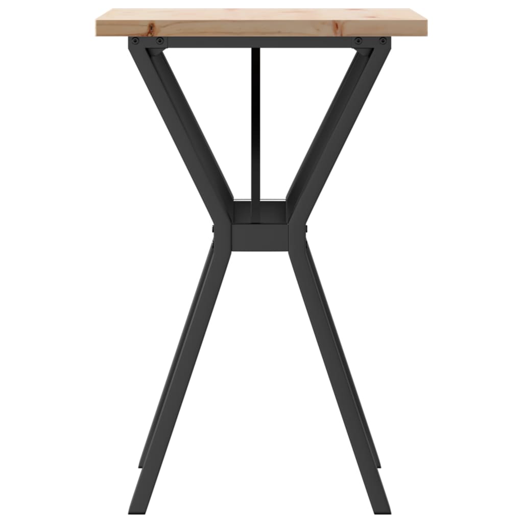 Tavolo da Pranzo Telaio a Y 50x50x75,5 cm Legno Pino e Acciaio | homemem39