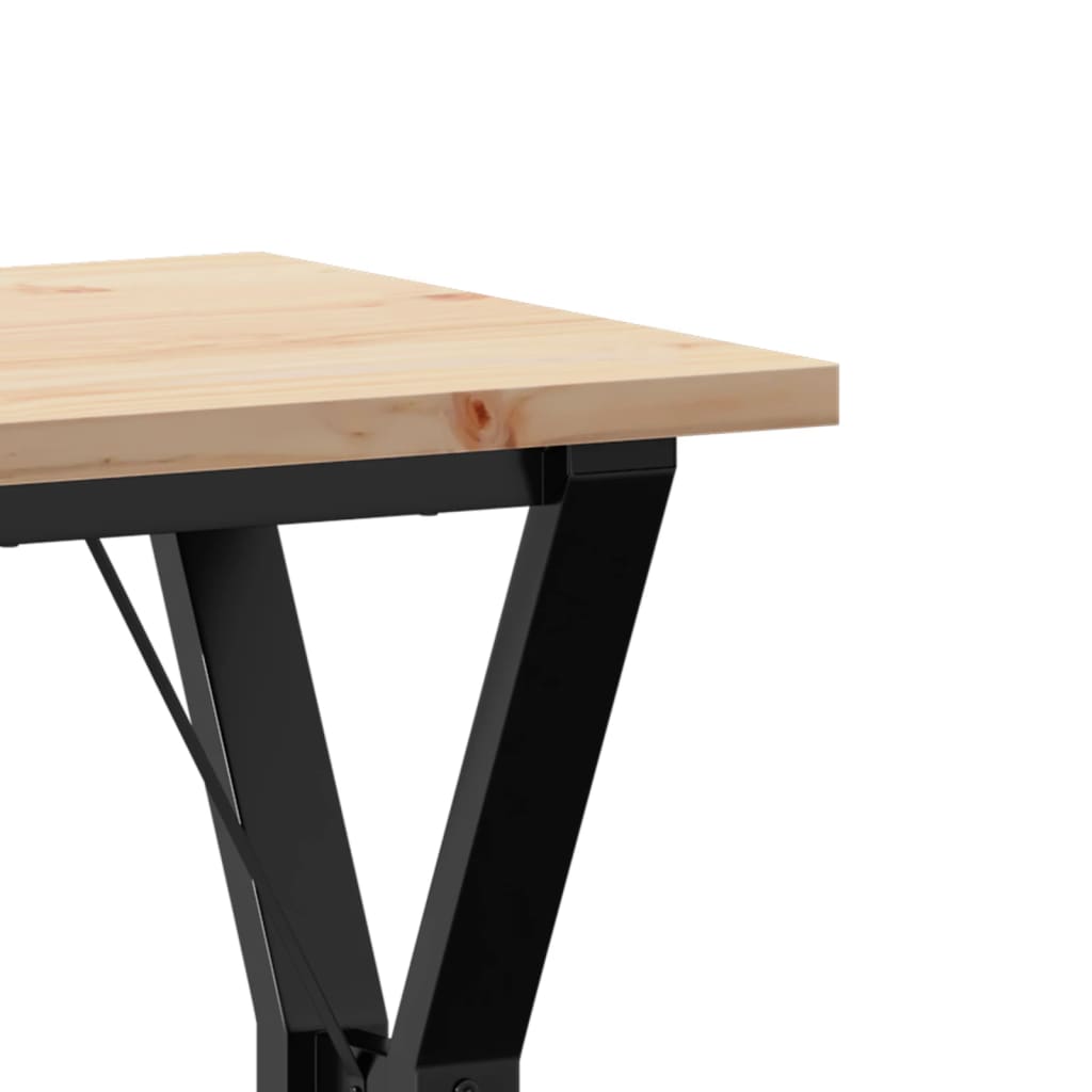 Tavolo da Pranzo Telaio a Y 50x50x75,5 cm Legno Pino e Acciaio | homemem39